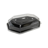 Platou negru din plastic cu capac